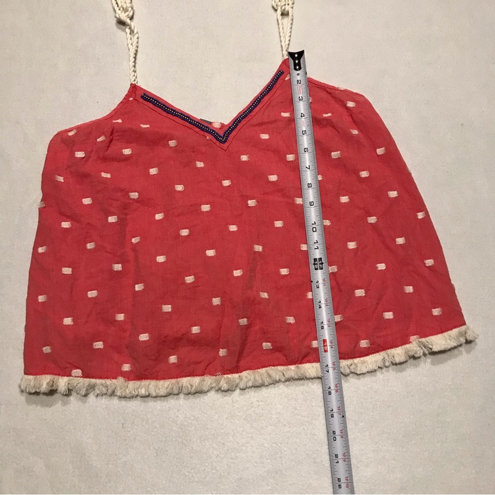 Aerie tank top, twisted rope straps, red with white checks, medium - Picture 2 of 5